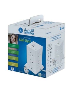 AL FANAR 8 Sockets Cord Extension Tower 13A With 2 USB Ports 3 Meter  - Image 2