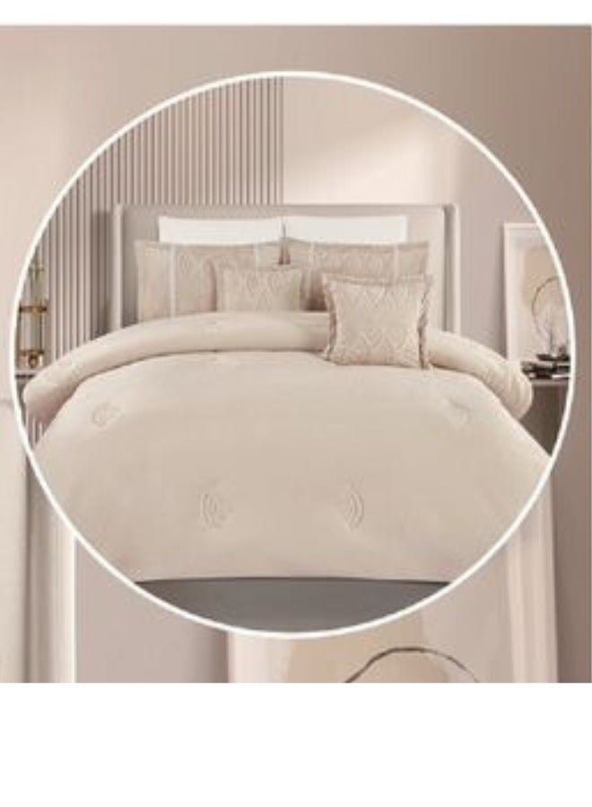 SMART HOME Winter double bed sheet 5 pieces embroidered double-sided system velvet face and fur face, single size 180x240 cm, the sheet fits a bed size 120X200 cm  - Image 2