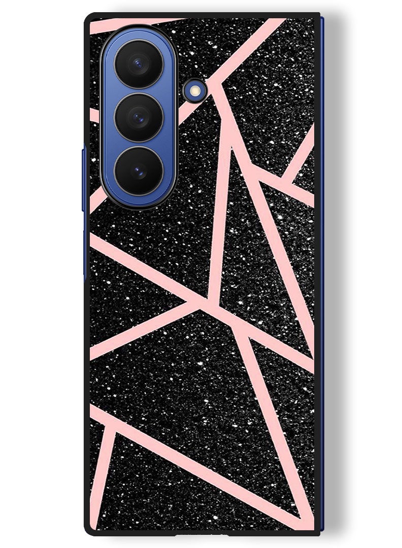 Theodor Case Compatible with Samsung Galaxy Z Fold 7 - 8 Inch Protection Shockproof Bumper Cover Pink lines - Image 1