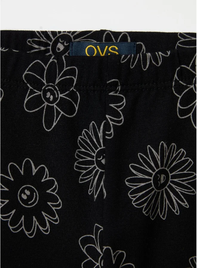 Ovs Printed stretch cotton leggings
