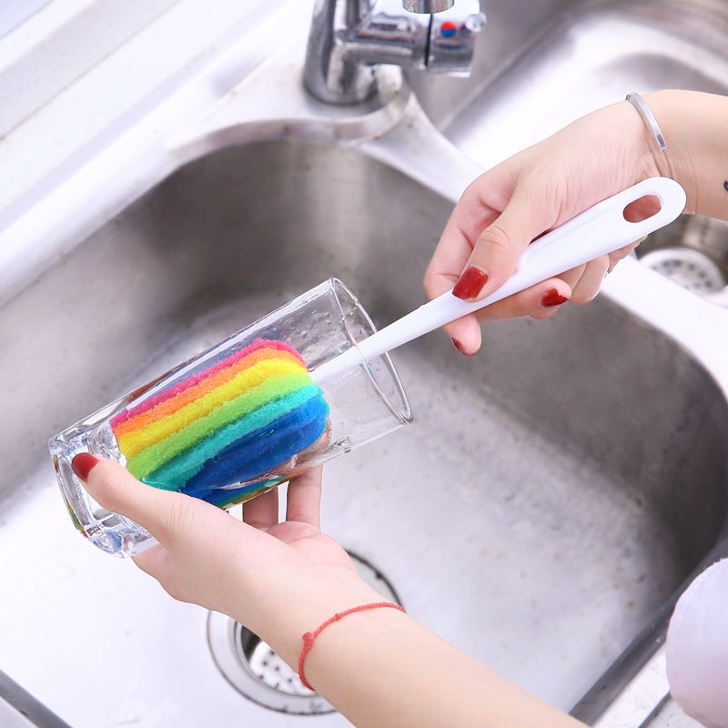 Rainbow Long Handle Bottle Brush for Cups, Baby Bottles, Thermos - Image 4