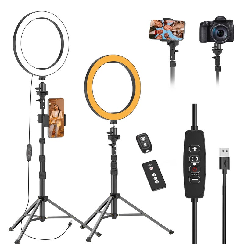 EMART 10 Ring Light with 55 Extendable Tripod Stands and Phone Holder Dimmable LED Circle Round Light for Selfie Camera PhotographyMakeupYouTube VideoVloggingLive Streaming - Image 2