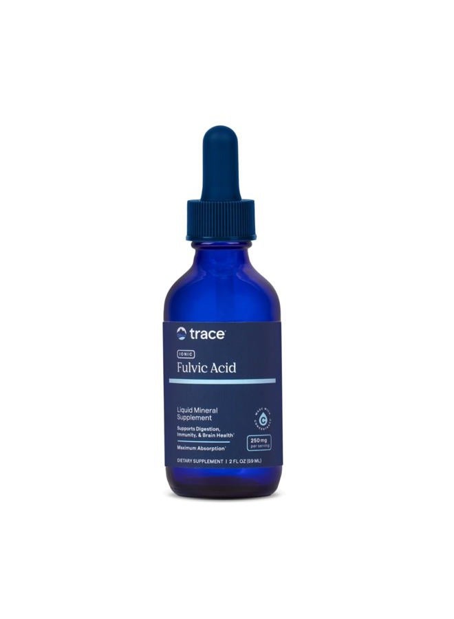 Trace Minerals Research Trace Minerals Ionic Fulvic Acid 250mg - Essential Mineral Supplement to Support Hydration & Energy Production - Aids Muscle Endurance - Liquid Supplement for Healthy Digestion - 2 fl oz (59 Servings)  - Image 1