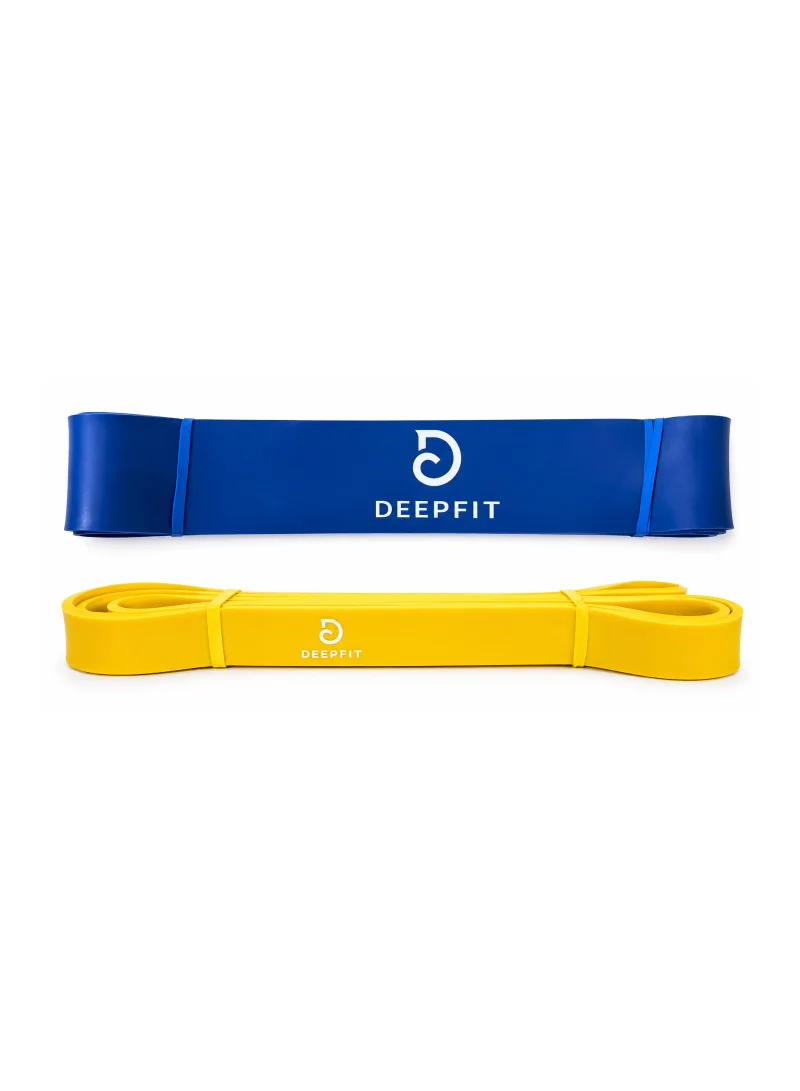 DEEPFIT Resistance Bands, Pull Up Bands, Assistance Bands, Workout Band, Exercise Band, Long Loop Resistance Band Set for Legs, Working Out, Muscle Training, Physical Therapy, Shape Body (Pack of 2 Medium + Heavy)