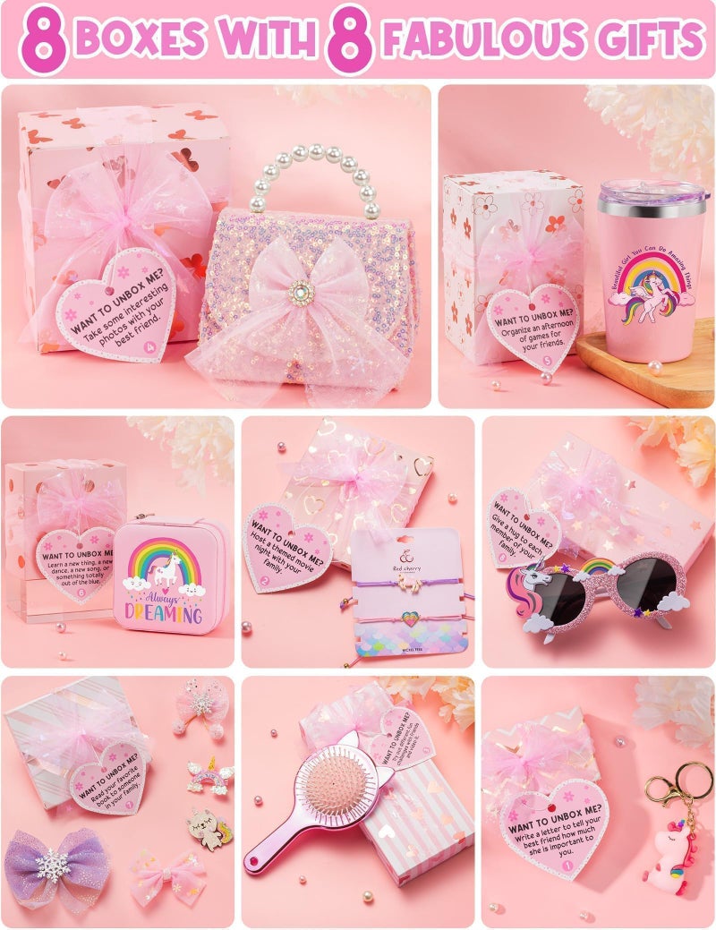 Trabuono Unicorn Gifts for Girls, Birthday Easter Gifts for Kids with 8 Positive Affirmation Cards & Empowering Challenges, Girls Toys Age 6-8, Unicorn Toys for 3 4 5 6 7 8 9 10+ Years Old Tween Teen Girl - Image 2