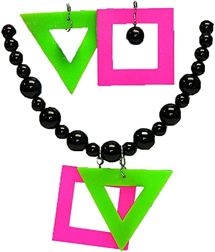 Rubies 1980's Neon Necklace/Earrings Costume Accessory Set for Adults, Women's No Size - Image 5