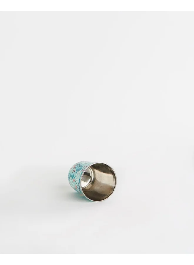 Chumbak Blue Floral Steel Tumbler Small
