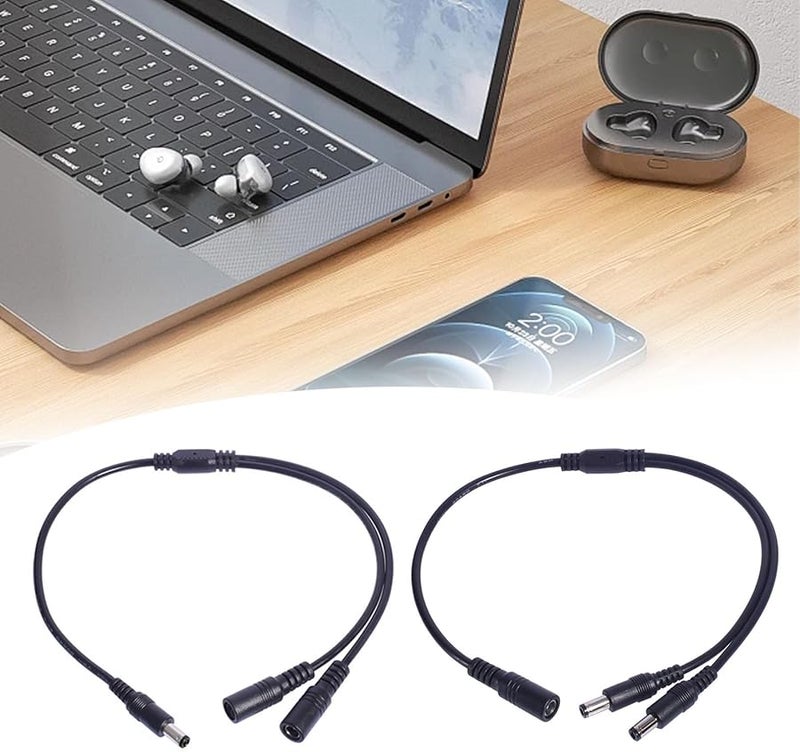 كابل مقسم كهربائي 1 أنثى إلى 2 ذكر 5.5x2.1 ملم لأجهزة إلكترونية متنوعة - Image 3