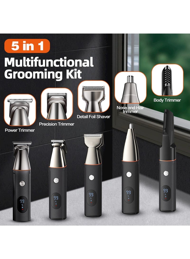 5 in 1 Men Multifunctional Hair Trimmer Mens Electric Clipper Suitable for Mustache Body Nose Ear Facial Trimmers Rechargeable Hair Clippers Waterproof Precision Trimmer,Beard Trimmer