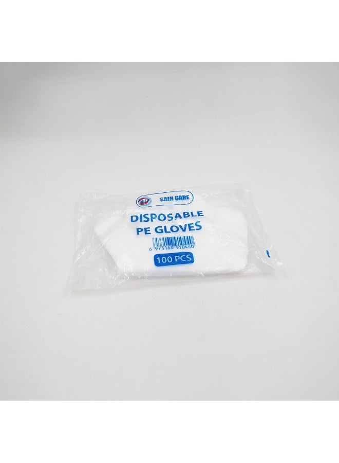 PE Gloves – Transparent Food Handling Gloves for Cooking, Cleaning, Kitchen, Catering, Salon & Hygienic Use | Pack of 100 - Image 1