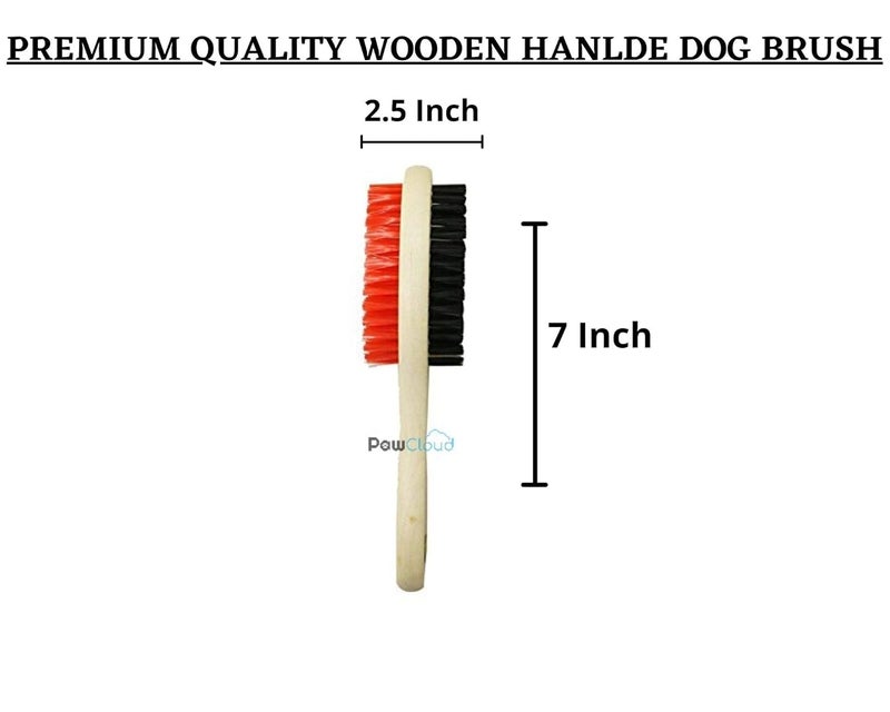 PawCloud Wooden Dog Brush, Double Side Grooming & Shedding Comb, Small - Image 2