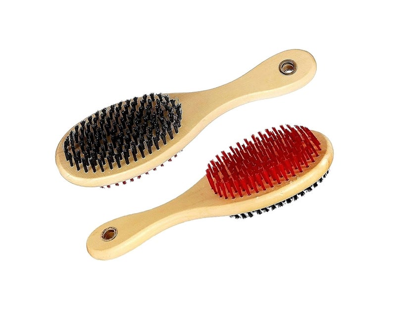 PawCloud Wooden Dog Brush, Double Side Grooming & Shedding Comb, Small - Image 1