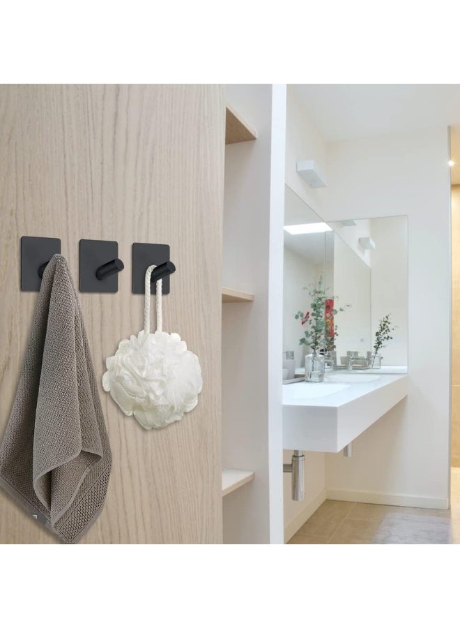 Pack of 7 Wall Hooks, Adhesive Hook Up with Double-Sided Tape, Anti-Rust and Waterproof Hook for Bathroom, Kitchen, Hanging, Coat Robe, Towel, Key - Image 2