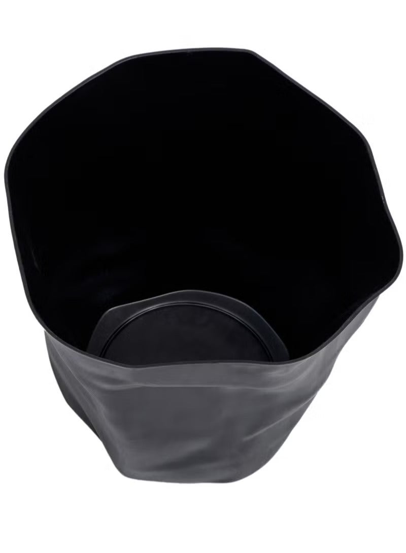 بلاستيكنا سلة مهملات على شكل ورق  للمكاتب والغرف، 8لتر، أسود - Image 2