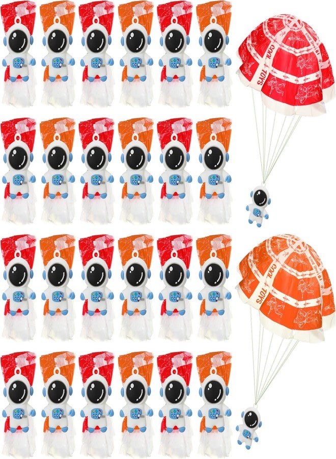 Jerify 48 Sets Mini Astronaut Paratroopers with Parachutes Flying Toy Space Party Favors Astronaut Goodie Bag Stuffers Need Assembly Required Flying Gifts for Boys Outdoor - Image 1