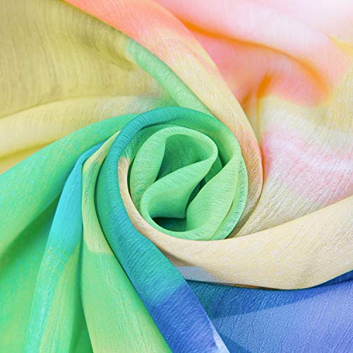 MissShorthair Womens Chiffon Beach Pareos Sarong Sheer Swimsuit Cover Ups Swimwear Bikini Wrap,Multi GreenMulti Green - Image 5