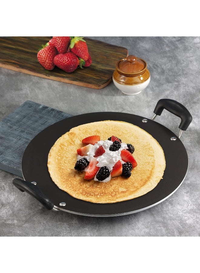 VINOD مقلاة فينود زست الألمنيوم غير اللاصقة - 31.5 سم | سمك 5 مم | طلاء ثلاثي الطبقات | صديقة للملاعق المعدنية | مقبض باكليت | قاعدة غاز | ضمان لمدة سنة واحدة - Image 2