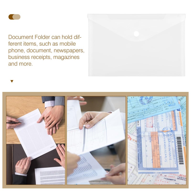 12Pcs A5 Snap Closure File Folders Document Organizer Pouch For Office School - Image 4