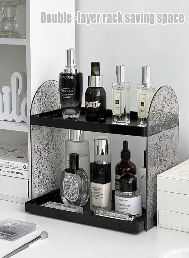 Generic 2-Tier Countertop Organizer Bathroom Organizer Countertop  Portable Cosmetic Storage Cabinet Bathroom Shelf Desktop Makeup Organizer Bathroom Counter Organizer For Bathroom And Bedroom Vanity Countertops Desk Storage - Image 5
