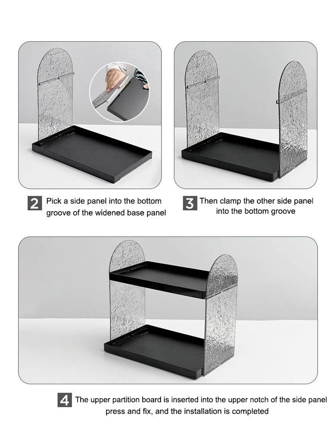 Generic 2-Tier Countertop Organizer Bathroom Organizer Countertop  Portable Cosmetic Storage Cabinet Bathroom Shelf Desktop Makeup Organizer Bathroom Counter Organizer For Bathroom And Bedroom Vanity Countertops Desk Storage - Image 3