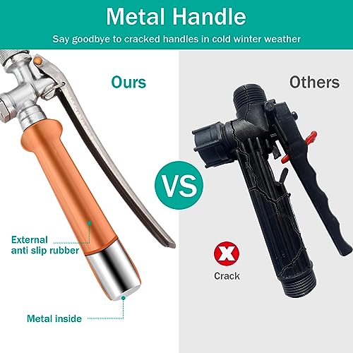 VanPet All Metal Sprayer Wand with 3 Types of Nozzles, Fan Nozzle Replacement Sprayer Wand, Stainless Steel Sprayer Wand with 1/4" & 3/8" Brass Barb and 2 Hose Clamps (3 Nozzles 29 Inches Sprayer Wand) - Image 4