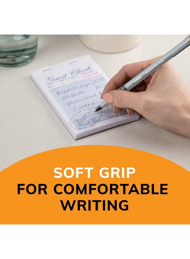 Bic Round Stic Grip Xtra Comfort Ballpoint Pen Medium Point (1.2Mm) Black 12Count - Image 4