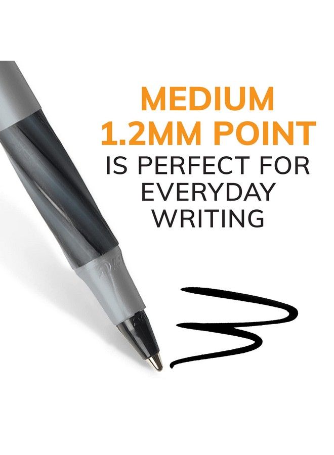 Bic Round Stic Grip Xtra Comfort Ballpoint Pen Medium Point (1.2Mm) Black 12Count - Image 3