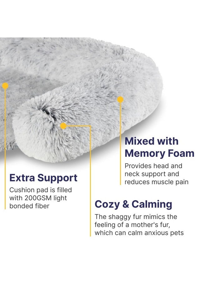 كودي سرير كودي للكلاب للأريكة - أسرّة مهدئة للكلاب والحيوانات الأليفة متوسطة الحجم، سجادة قطط ناعمة، سجادات مضادة للقلق للحيوانات الأليفة مع غطاء واقٍ قابل للإزالة والغسل للأريكة، رمادي فاتح، 35 × 31 × 5 بوصات - Image 4