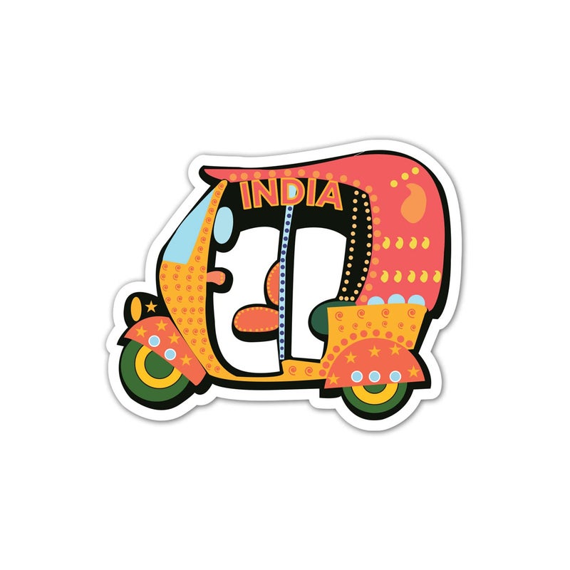 ASHVAH Auto Rickshaw HD Quality Fridge Magnet, for Home, Kitchen and Office Decoration, Size 4 inches - D No 102 - Image 5