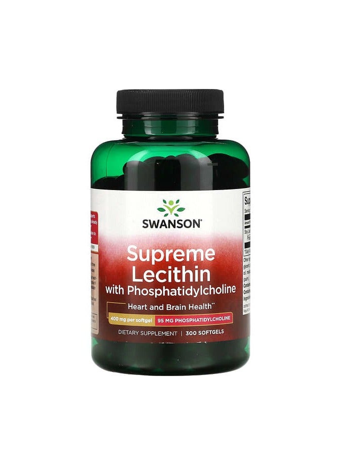 SWANSON Supreme Lecithin with Phosphatidylcholine , 400 mg , 300 Softgels