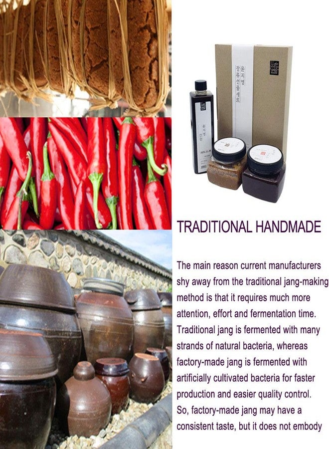 The Elixir Deco Korean Traditional 100% All Natural Fermented Soybean Paste 450g (Doenjang), Red Pepper Chilli Paste 450g (Gochujang), Soy Sauce 500ml (Ganjang) Set, Non-GMO, Gluten-Free - Image 4