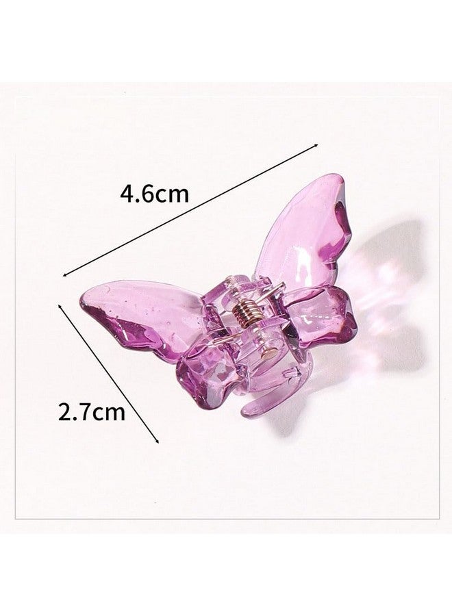 ZUGAD Butterfly Hair Clips Acrylic Hair Claw Clips for Thick,Thin and Medium Hair Stylish and Non-Slip Big Butterfly Jaw Clips Purple Hair Accessories for Girls and Women Colorful Clear (10 PC, Multi Color) - Image 4