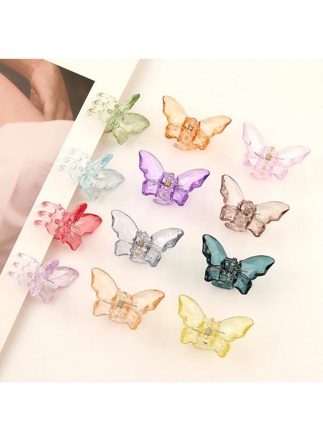 ZUGAD Butterfly Hair Clips Acrylic Hair Claw Clips for Thick,Thin and Medium Hair Stylish and Non-Slip Big Butterfly Jaw Clips Purple Hair Accessories for Girls and Women Colorful Clear (10 PC, Multi Color) - Image 1