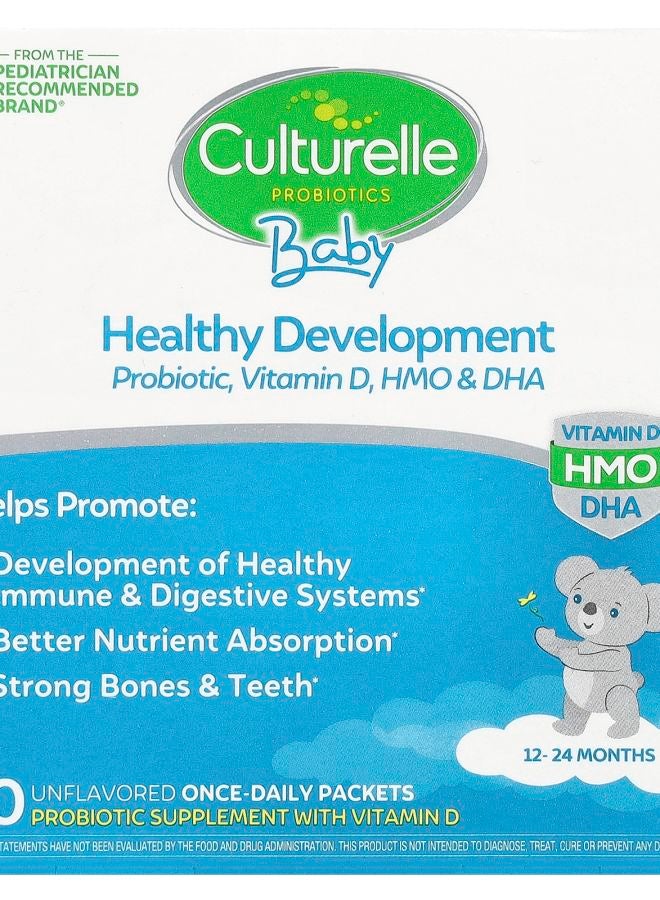 Probiotics Baby Healthy Development Probiotic Vitamin D  HMO & DHA 12-24 Months Unflavored 30 Once-Daily Packets
