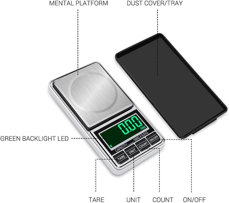 ميزان موريليان الرقمي المحمول للذهب والمجوهرات - ميزان جيب صغير، 1كجم/0.1جم دقة متناهية - Image 4