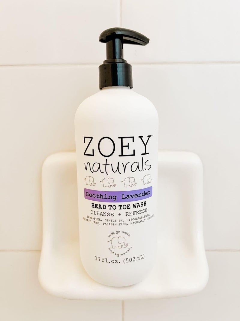 Absolutely Natural Zoey Naturals - Soothing Lavender Wash & Shampoo - Toddlers & Kids - With Tear-free, Paraben-Free, All Natural Ingredients for Sensitive Skin- 17 Oz - Image 2