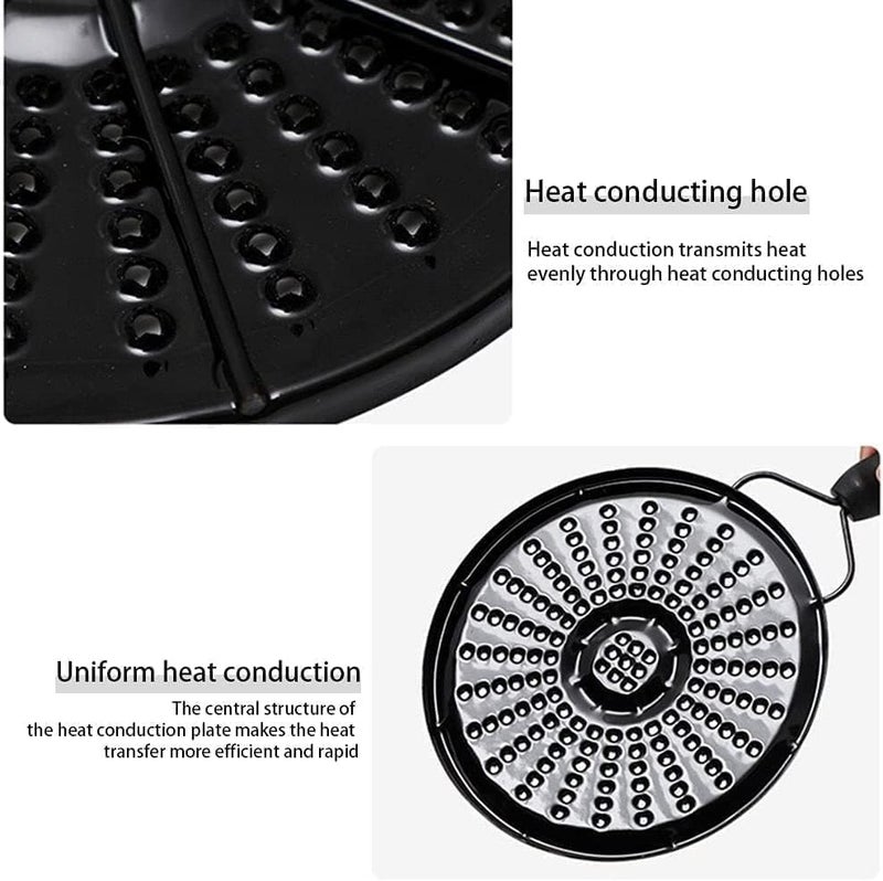 MUGATH 7.5 Inch Cast Iron Heat Diffuser Plate with Handle – Simmer Ring for Gas Stove, Electric Stove, Induction Cooktop – Flame Reducer, Even Heating, Anti-Burn Cookware Adapter (Pack of 1, Black) - Image 4