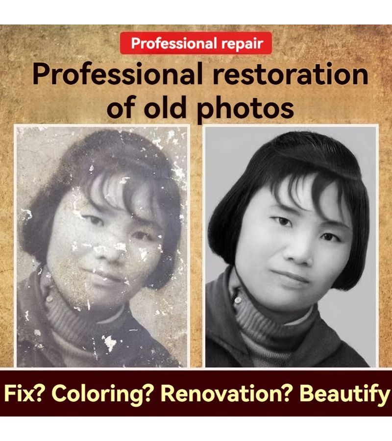 6 Inch Old Photo Restoration Service Ordinary Repair Repair Scratches Fading Blur Mosaic Detailed Retouching Natural Colors High Definition Print Ready Thanksgiving Easter Birthday Anniversary Gift - Image 1