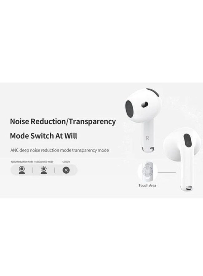 Recci G600C Pro Wireless Earbuds Active Noise Cancellation (ANC) Touch Control White - Image 4