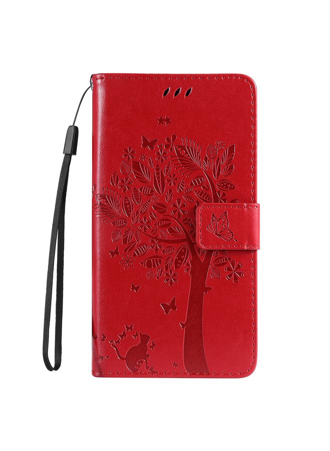 S-TOP Case For Honor 200 Lite Global Tree & Cat Embossed Pattern Flip Leather Phone Case - Image 2