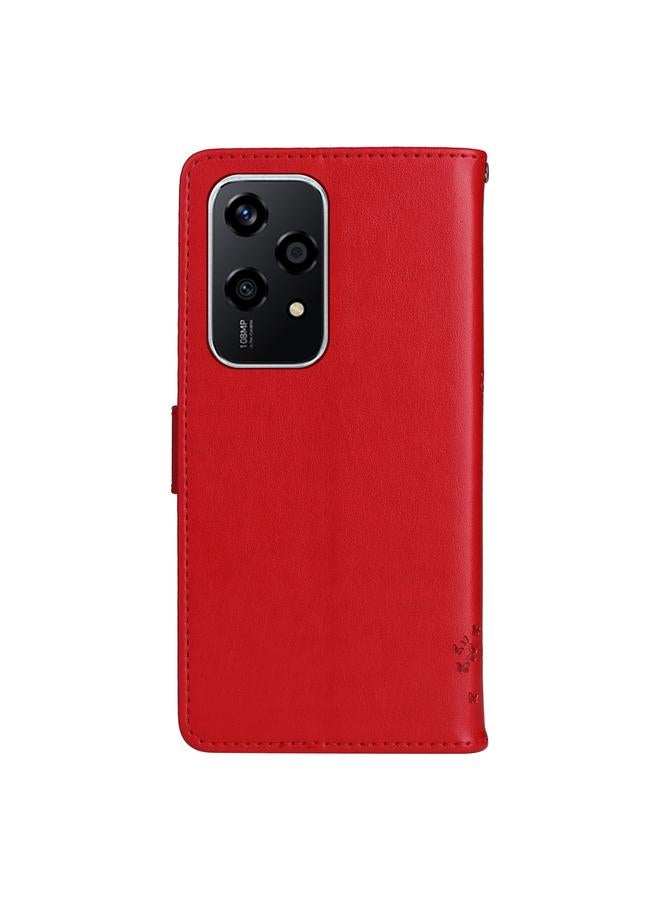 S-TOP Case For Honor 200 Lite Global Tree & Cat Embossed Pattern Flip Leather Phone Case - Image 3