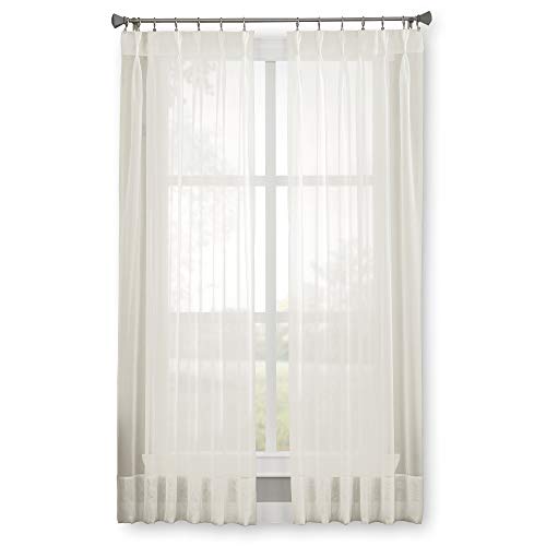 Curtainworks Soho Voile Sheer Pinch Pleat Curtain Panel, 29 by 63", Oyster - Image 2