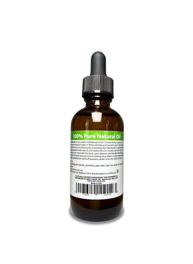 Well's Oil - Well Aloe Vera Oil 100% Natural Carrier Oil 2 Fl Oz(60Ml) To Revitalizes Moisturise Hair Boosts Hair Growth Skin Repair - Image 1