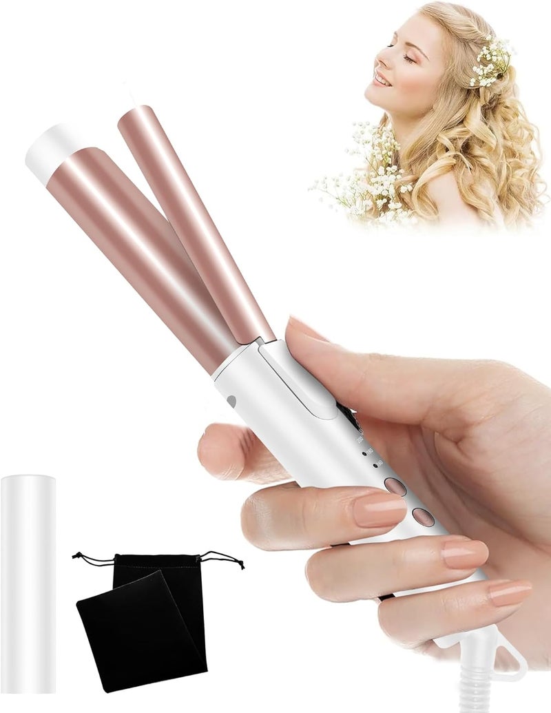 Curling Tongs for Short Hair Medium Long Hair 25mm Mini Curling Iron UKLISS 1 Inch Travel Friendly Ceramic Mini Hair Curler Wand 3 Temps Adjustable 320392 Dual Voltage White Rose
