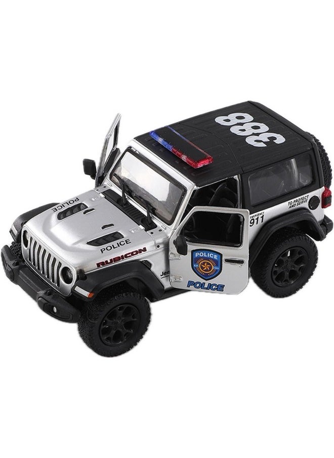Kinsmart KiNSMART - Jeep Wrangler Rubicon Off Road 4x4 5 inch 1:34 Scale Die Cast Model Replica Toy Car Set of 2 Police & Rescue Edition  - Image 2