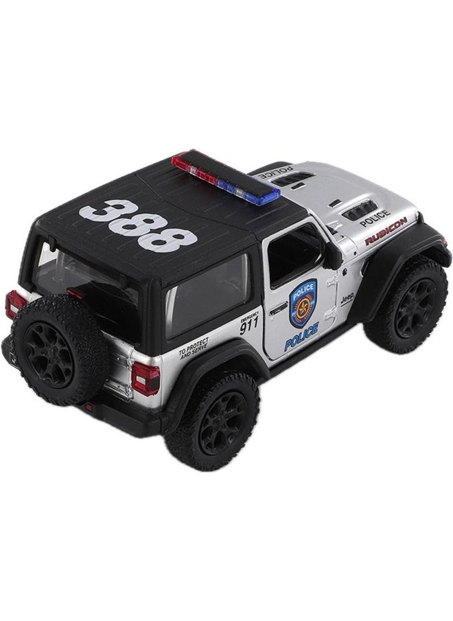 Kinsmart KiNSMART - Jeep Wrangler Rubicon Off Road 4x4 5 inch 1:34 Scale Die Cast Model Replica Toy Car Set of 2 Police & Rescue Edition  - Image 3