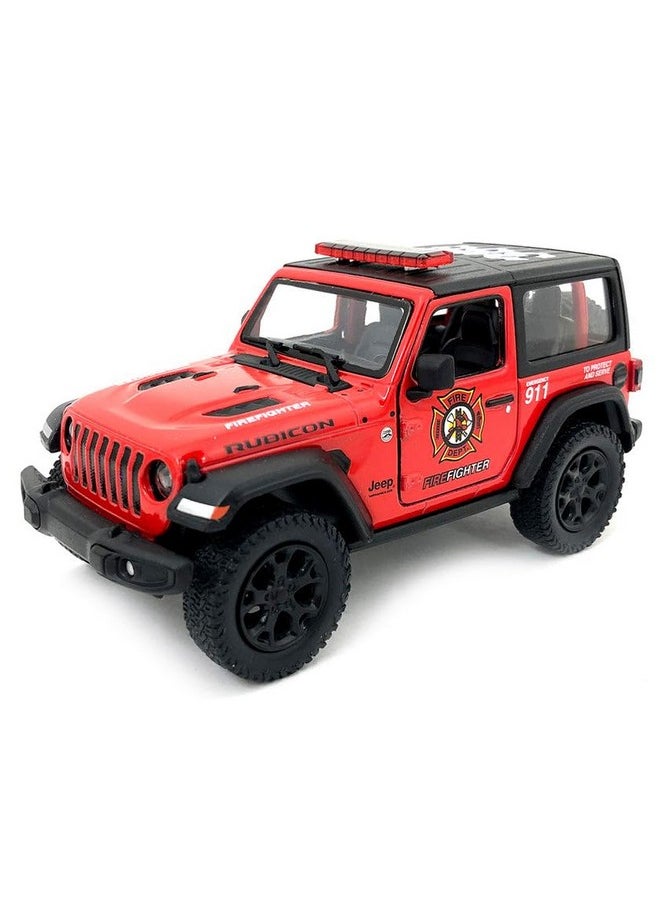 Kinsmart KiNSMART - Jeep Wrangler Rubicon Off Road 4x4 5 inch 1:34 Scale Die Cast Model Replica Toy Car Set of 2 Police & Rescue Edition  - Image 4