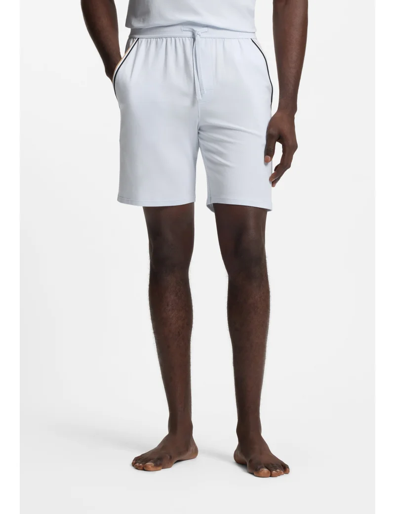 BOSS Stretch-cotton pyjama shorts with signature-stripe tape