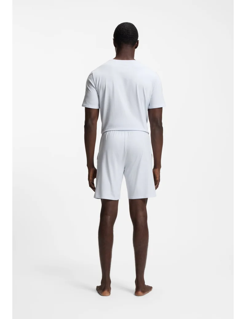 BOSS Stretch-cotton pyjama shorts with signature-stripe tape