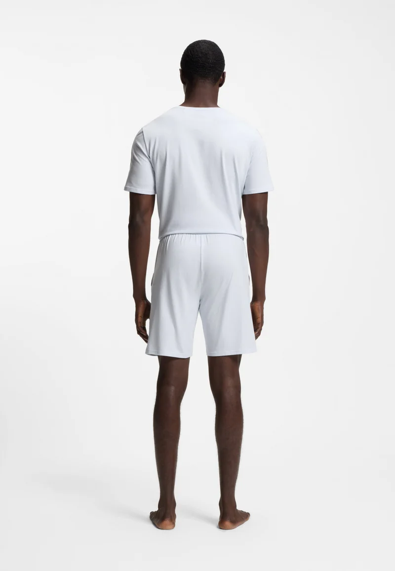 بوس شورت بيجامة قطن مطاطي بشريط مخطط مميز